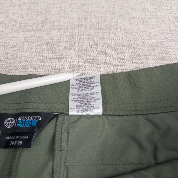 Mondetta Outdoor Project Stretch Chino Pants Men 34x29 Olive Green Tech Travel - Picture 8 of 11